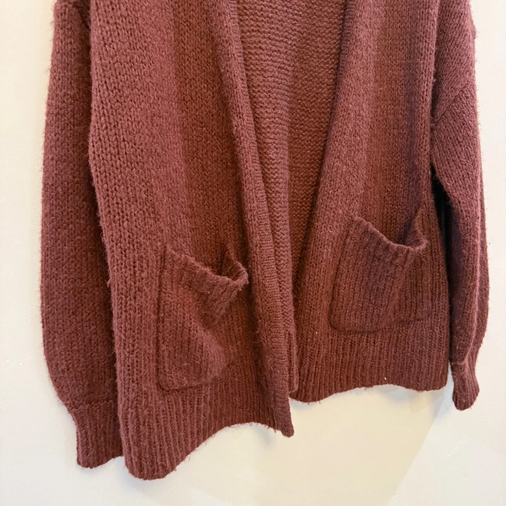 MADEWELL | burgundy Balloon-Sleeve Cardigan Sweater